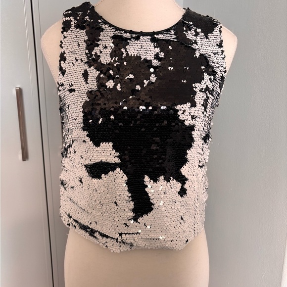 Lucy Paris Black and White Sequin Tank Top - Picture 5 of 11